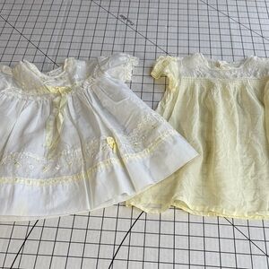 Vintage Baby Dresses Lot of 2 – Smocked Lace Embroidered 1950s Heirloom